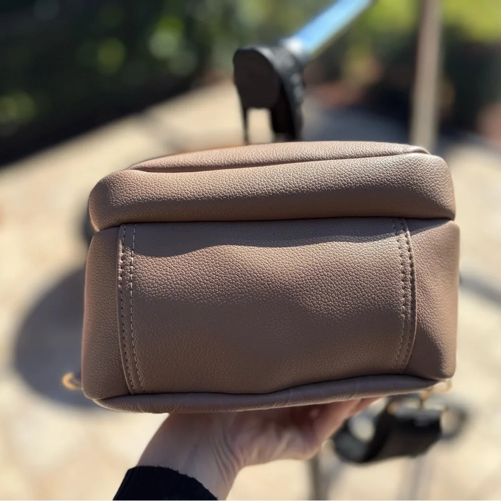 Adrienne Vittadini Brown Quilted Sling Crossbody Bag | Like New Condition